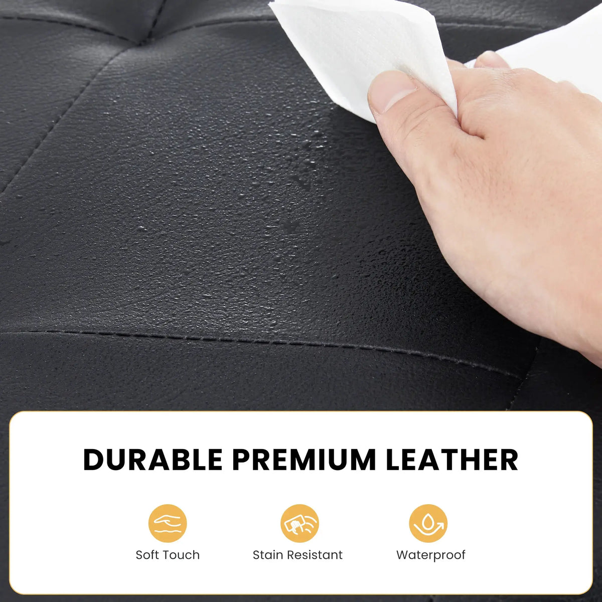 JHK 43 Inches Leather Folding Ottoman Storage Footstool Toy Box Bedroom Bench Load 660 lbs Foot Rest Stool For Living Room from PriceLows™