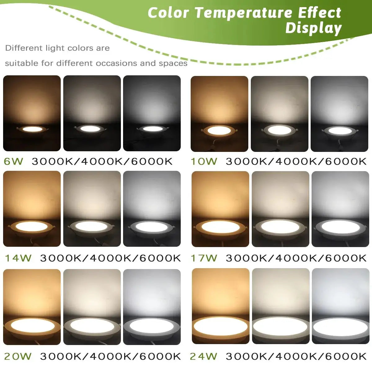 10PCS Led Downlight Three Color Warm Light Cold Lighting 6W-24W Recessed Ceiling Lamp Led Spotlight for Living Room Bathroom from PriceLows™