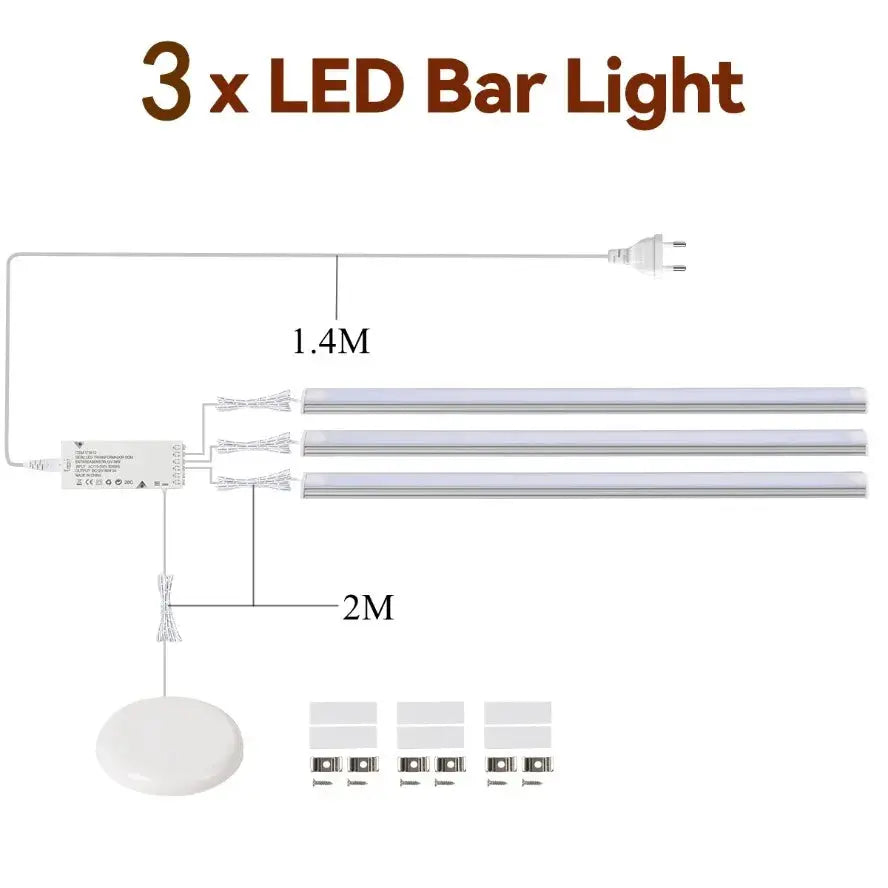 Dimmable 1-6Pcs LED Under Cabinet Lamp Penetrable Wood Hand Scan Touch USB Bar Light Kitchen Bathroom Closet Night Lamp from PriceLows™