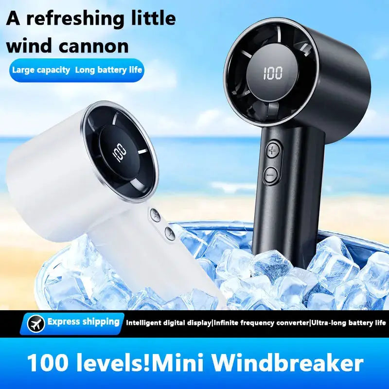 Lenovo 100 levels Handheld Eletric Turbo Fan Portable USB Fold Neck Fan Fast Cooling Semiconductor Tech Outdoor Camping Office from PriceLows™