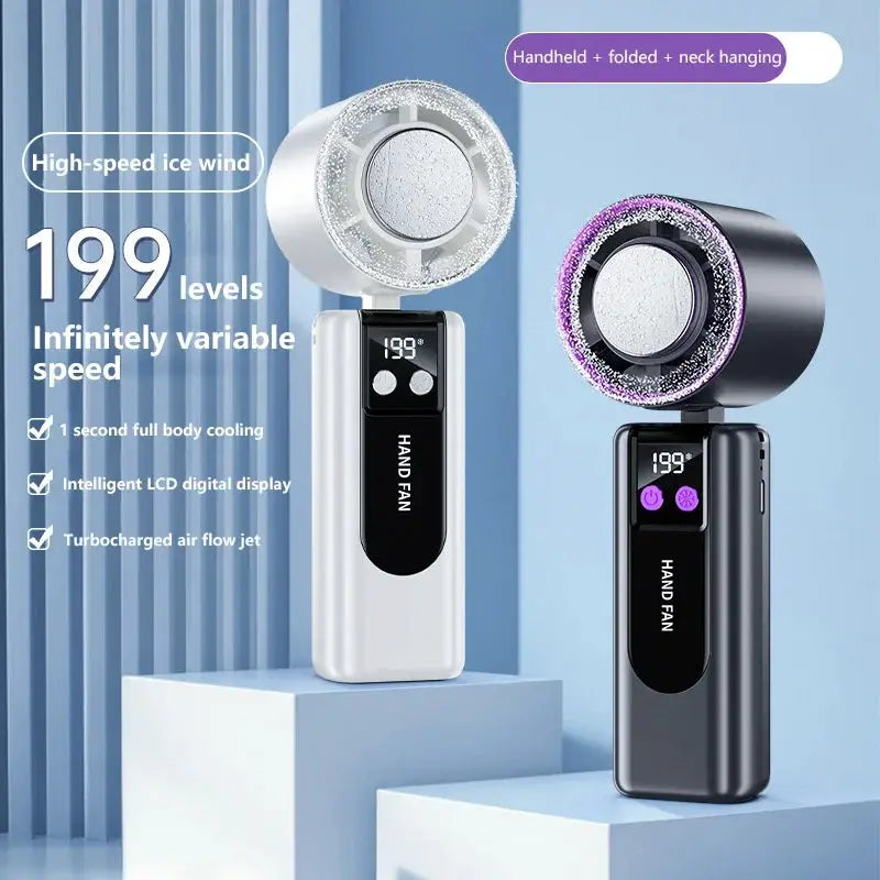 Lenovo 199-speed High-speed Cooling Fan Usb Charging Digital Display Large Wind Turbine Handheld Portable Fan Mini Cooling Fan from PriceLows™
