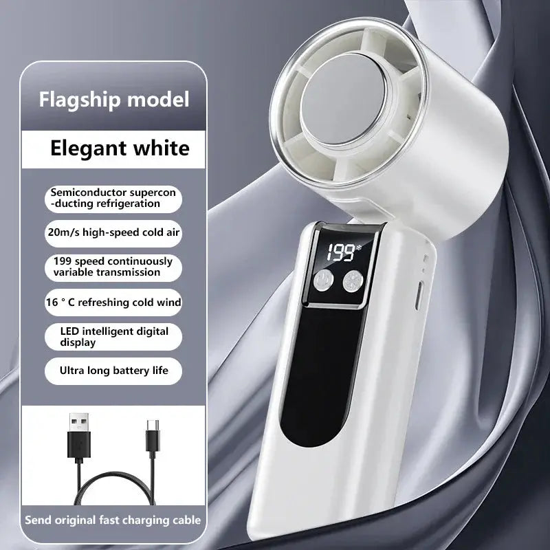 Lenovo 199-speed High-speed Cooling Fan Usb Charging Digital Display Large Wind Turbine Handheld Portable Fan Mini Cooling Fan from PriceLows™