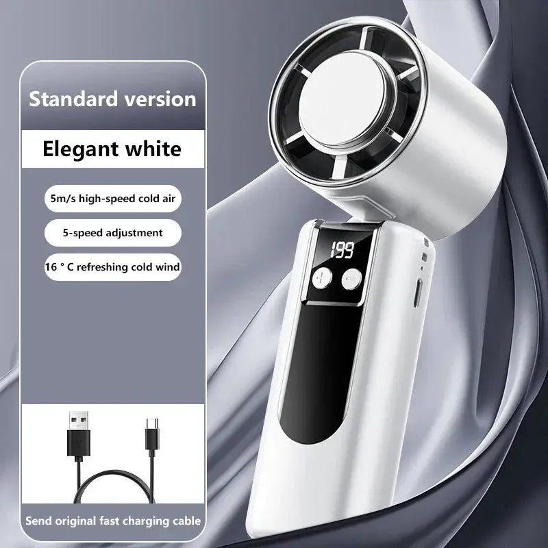Lenovo 199-speed High-speed Cooling Fan Usb Charging Digital Display Large Wind Turbine Handheld Portable Fan Mini Cooling Fan from PriceLows™
