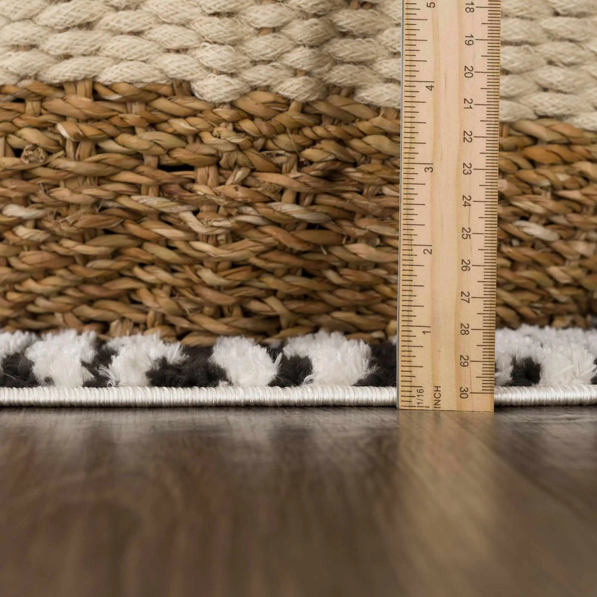 Leryn Black & White Checkered Area Rug from PriceLows™