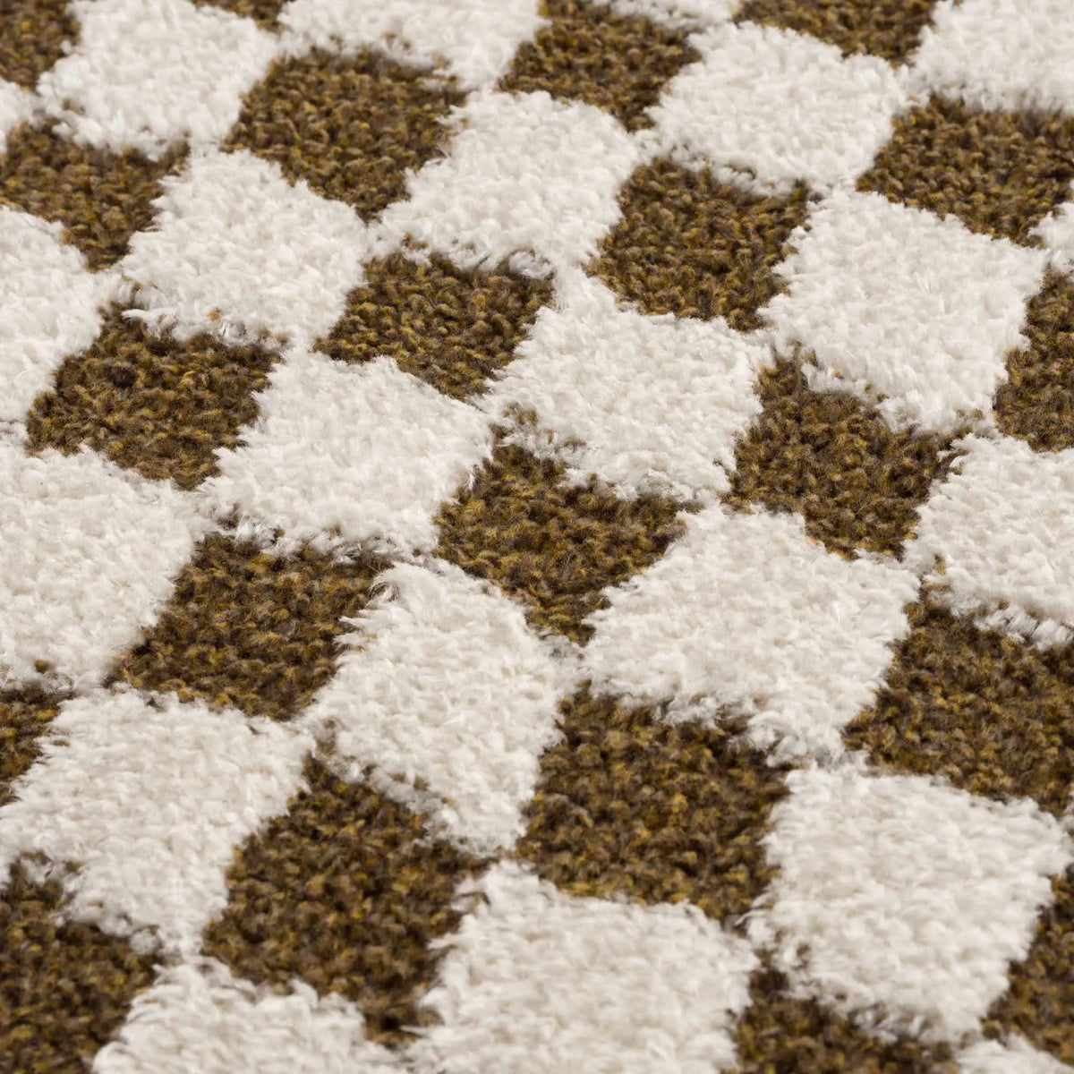 Leryn Brown & White Checkered Area Rug from PriceLows™