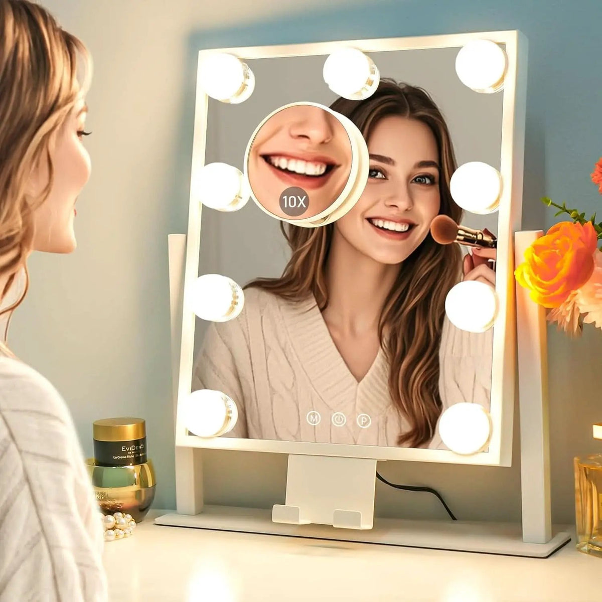 Lighted Makeup Vanity Mirror 14 Inch With 3 Color Modes from PriceLows™