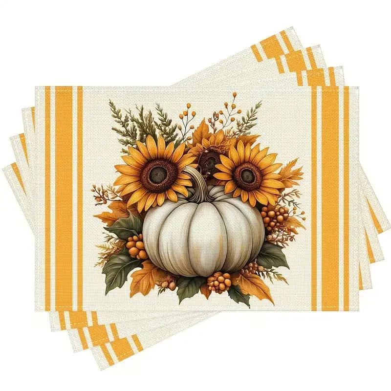 Linen Placemats | Botanical Leaf Sketch | PriceLows™