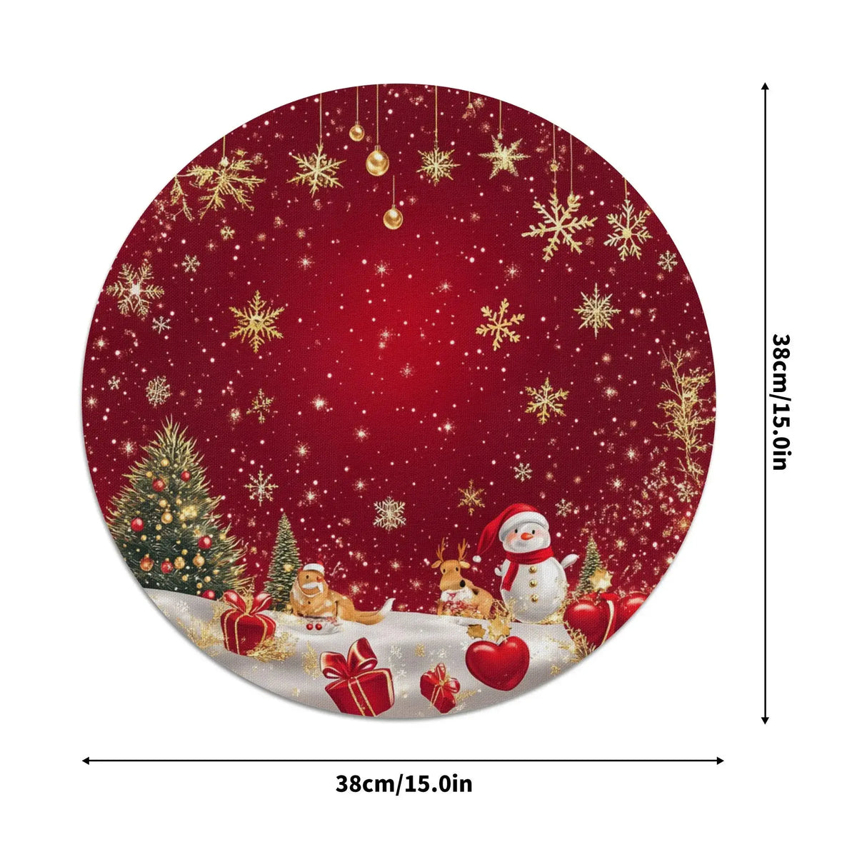 Linen Table Mats | Waterproof Snow Print | PriceLows™