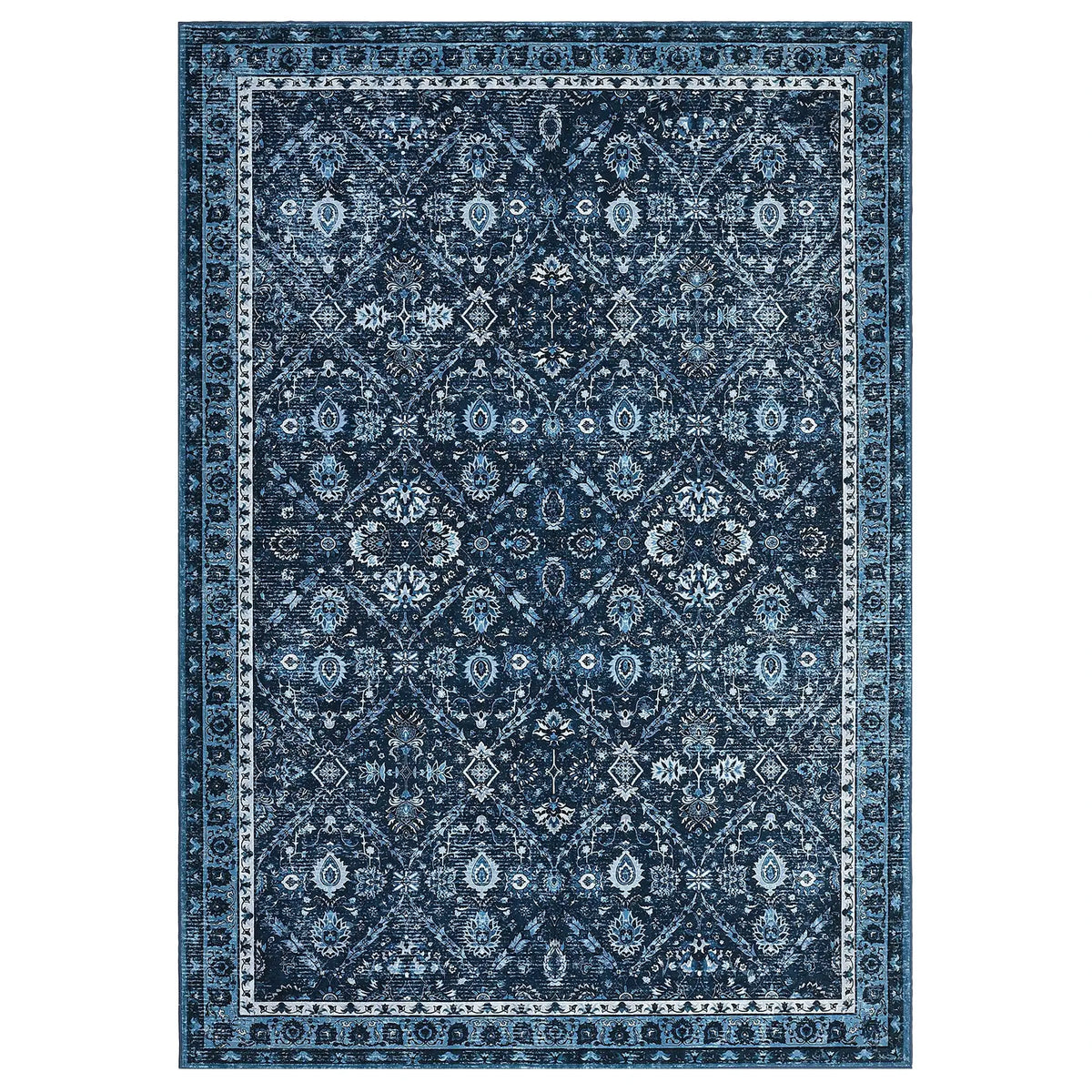 Rug for Living Room, Machine Washable, Non-Slip,Stain & Water Resistant, Low-Pile Moroccan Trellis Hallway Vintage Foldable Rug from PriceLows™