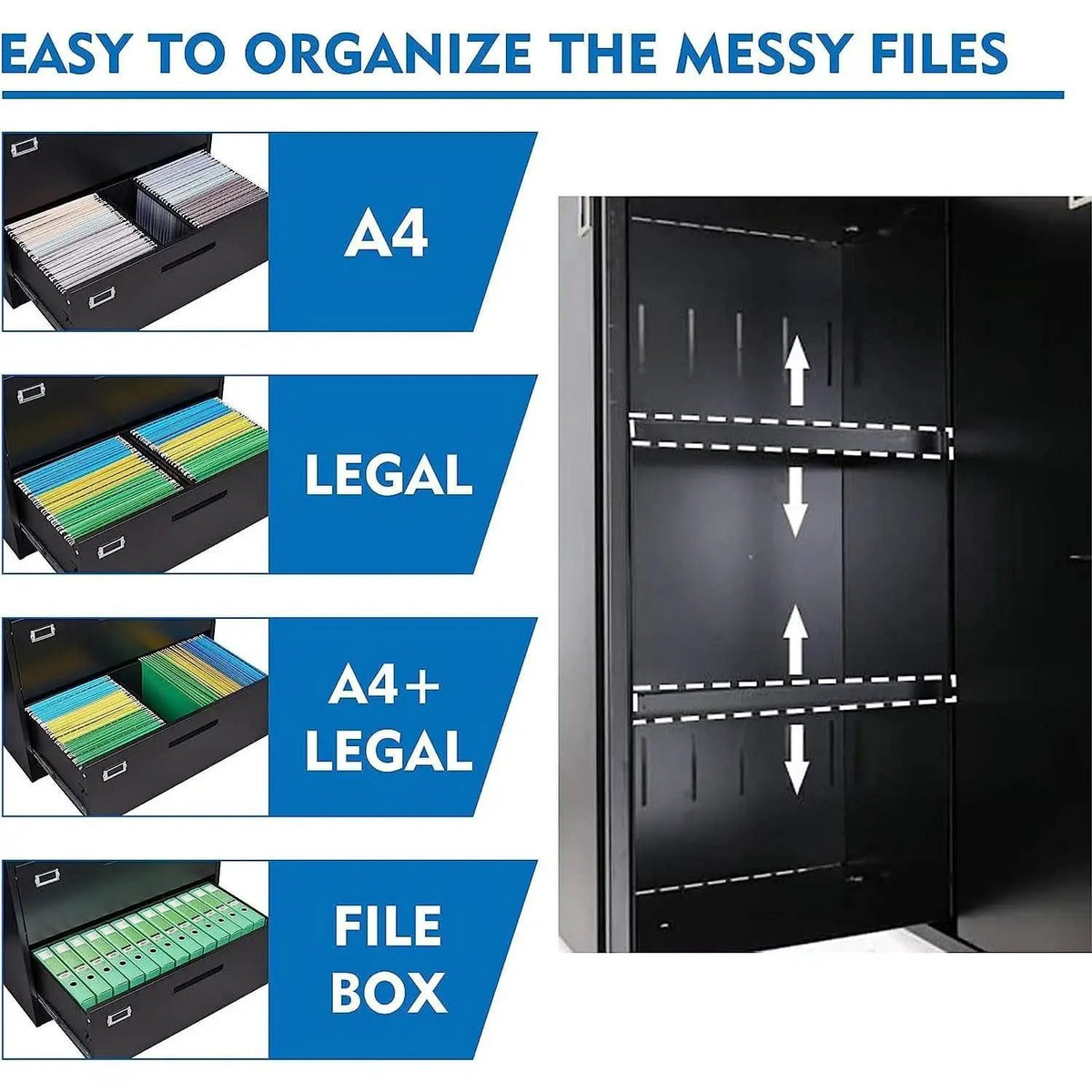 Lockable 4 Drawer Lateral File Cabinet For Office Use from PriceLows™