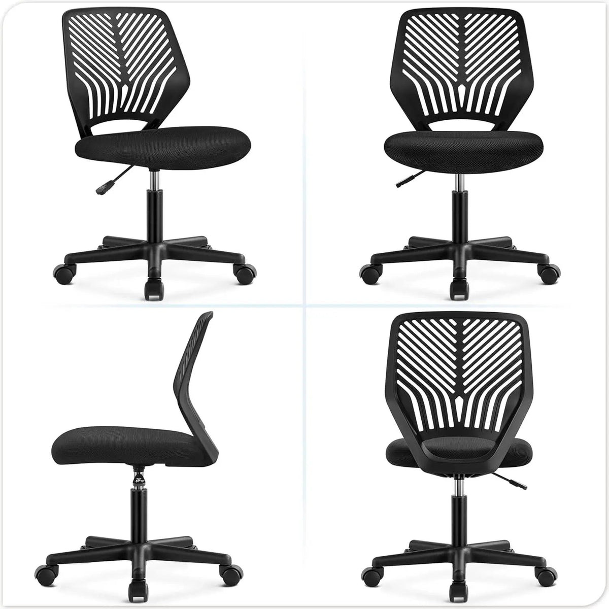 Low Back Armless Desk Chair With Lumbar Support Black from PriceLows™