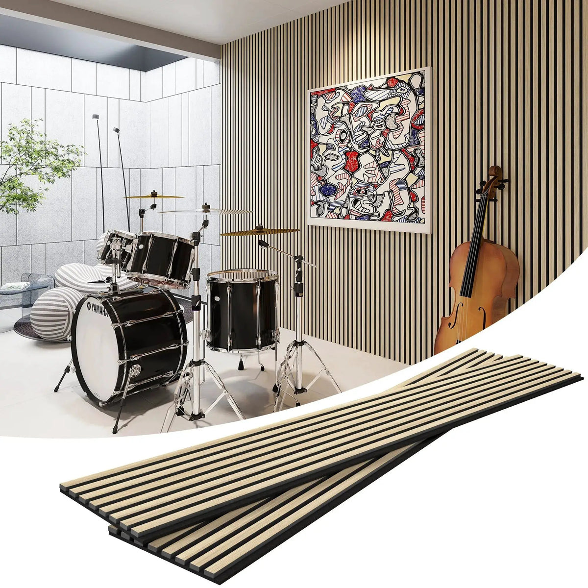 MDF Acoustic Slat Wood Wall Panels from PriceLows™