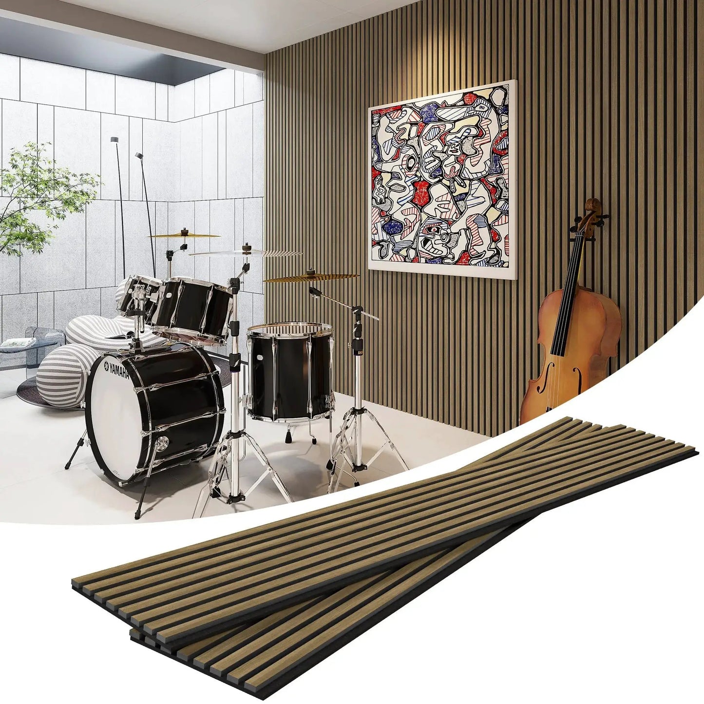 MDF Acoustic Slat Wood Wall Panels from PriceLows™