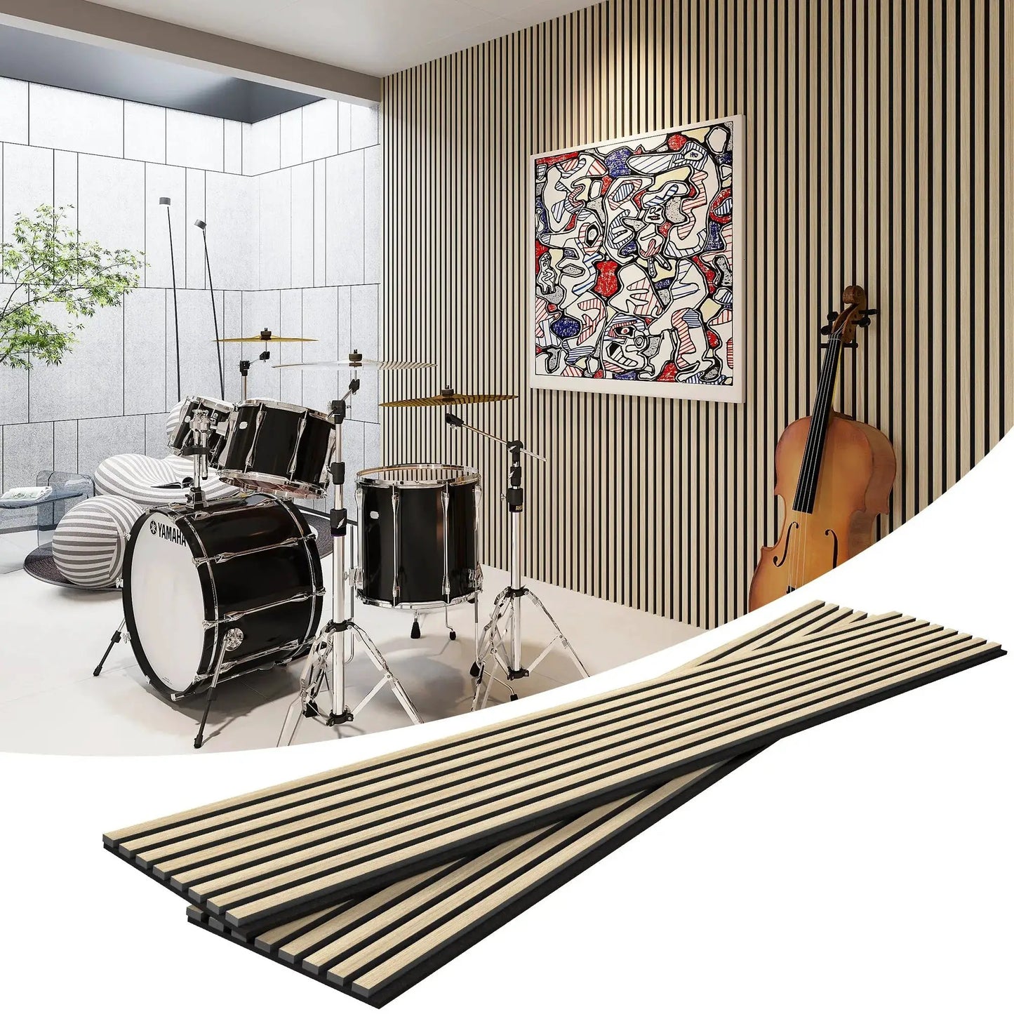 MDF Acoustic Slat Wood Wall Panels from PriceLows™