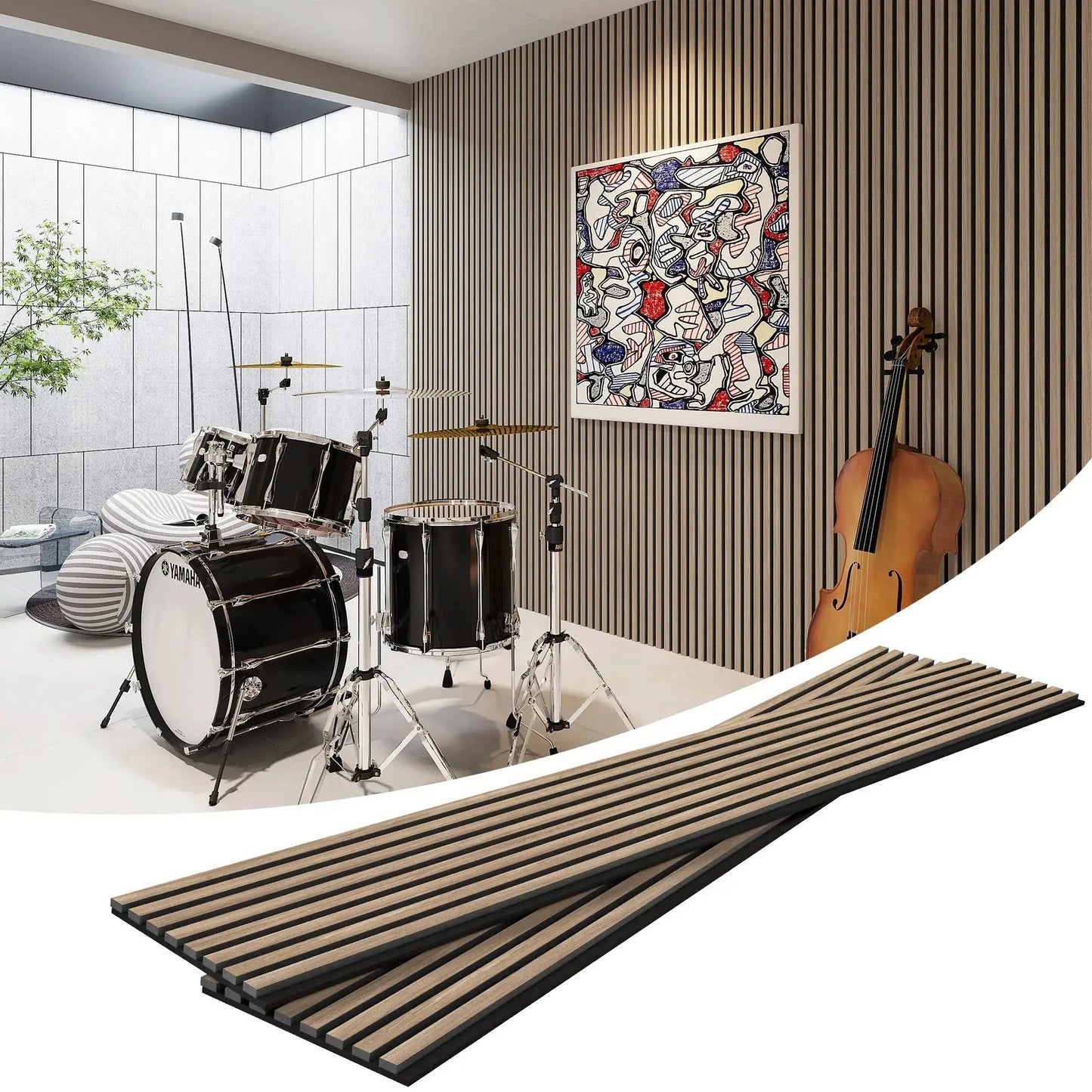 MDF Acoustic Slat Wood Wall Panels from PriceLows™