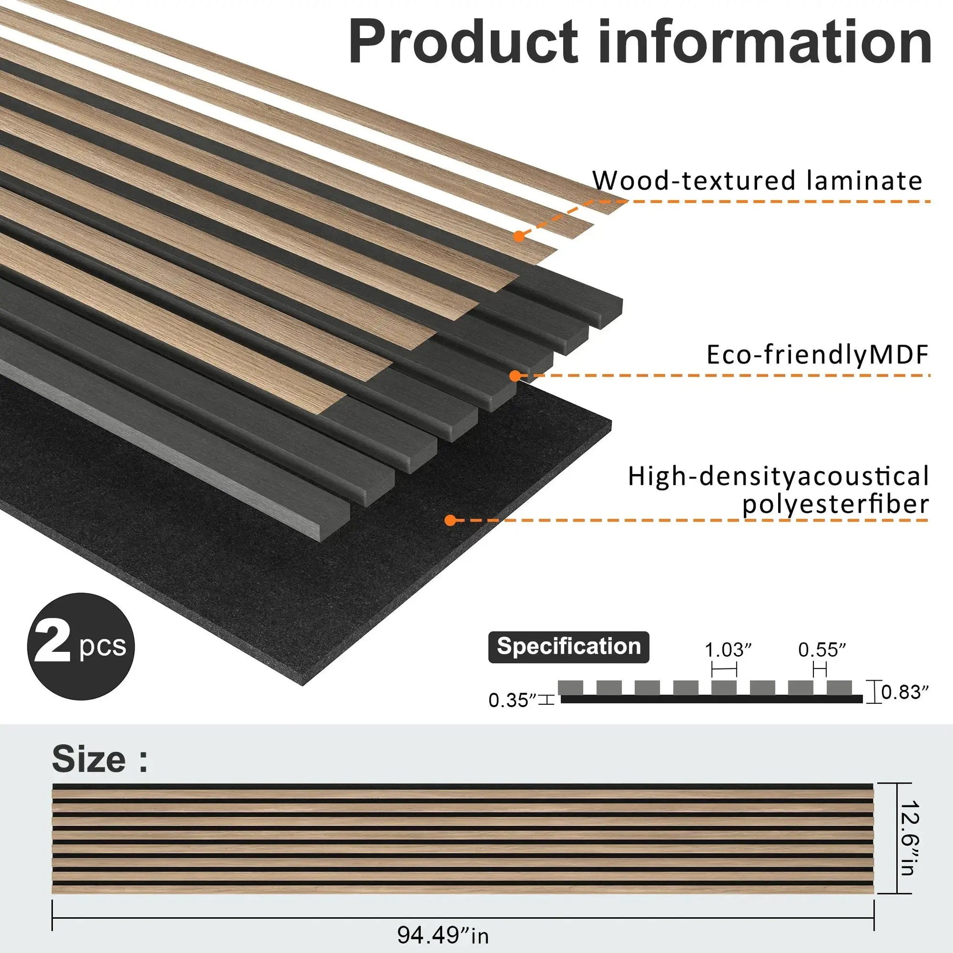 MDF Acoustic Slat Wood Wall Panels from PriceLows™