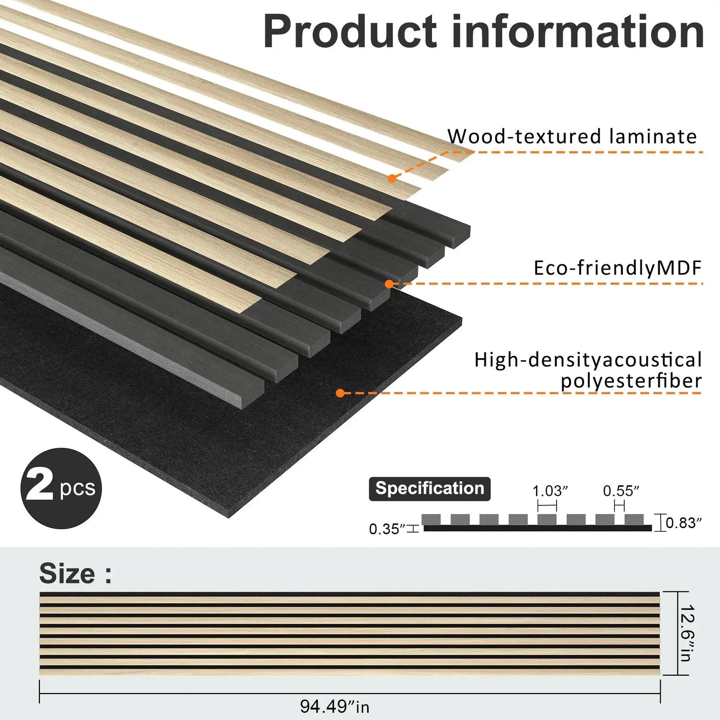 MDF Acoustic Slat Wood Wall Panels from PriceLows™