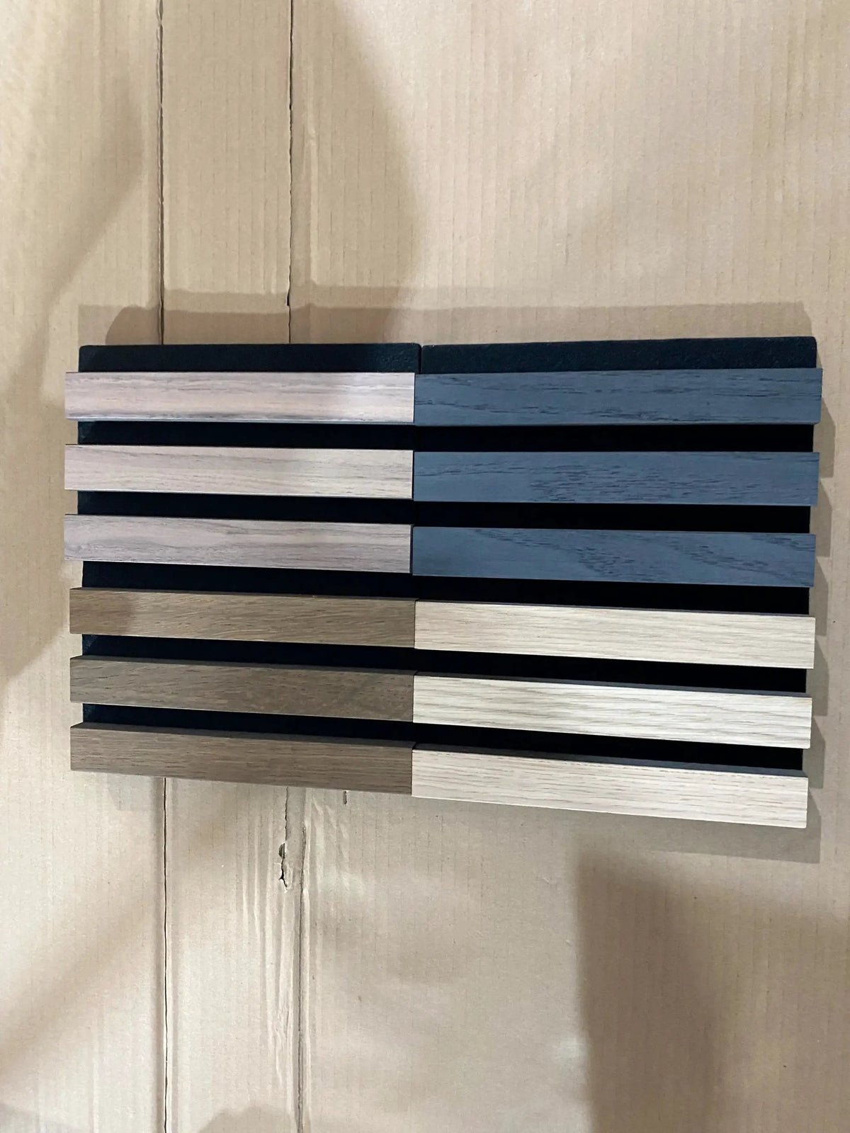 MDF Wall Panels Sample Kit | 4 Pack | Oak Walnut Black | Standard Size