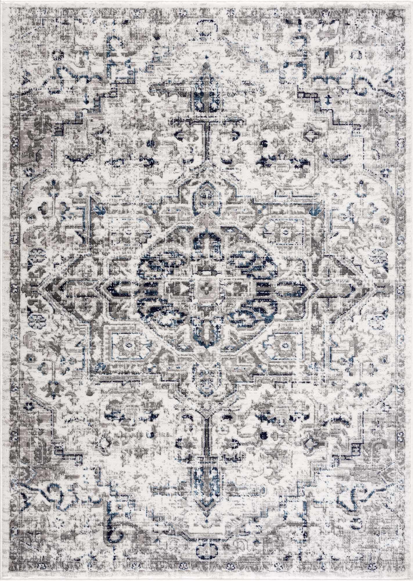 Buenaventura Cream & Navy Area Rug from PriceLows™