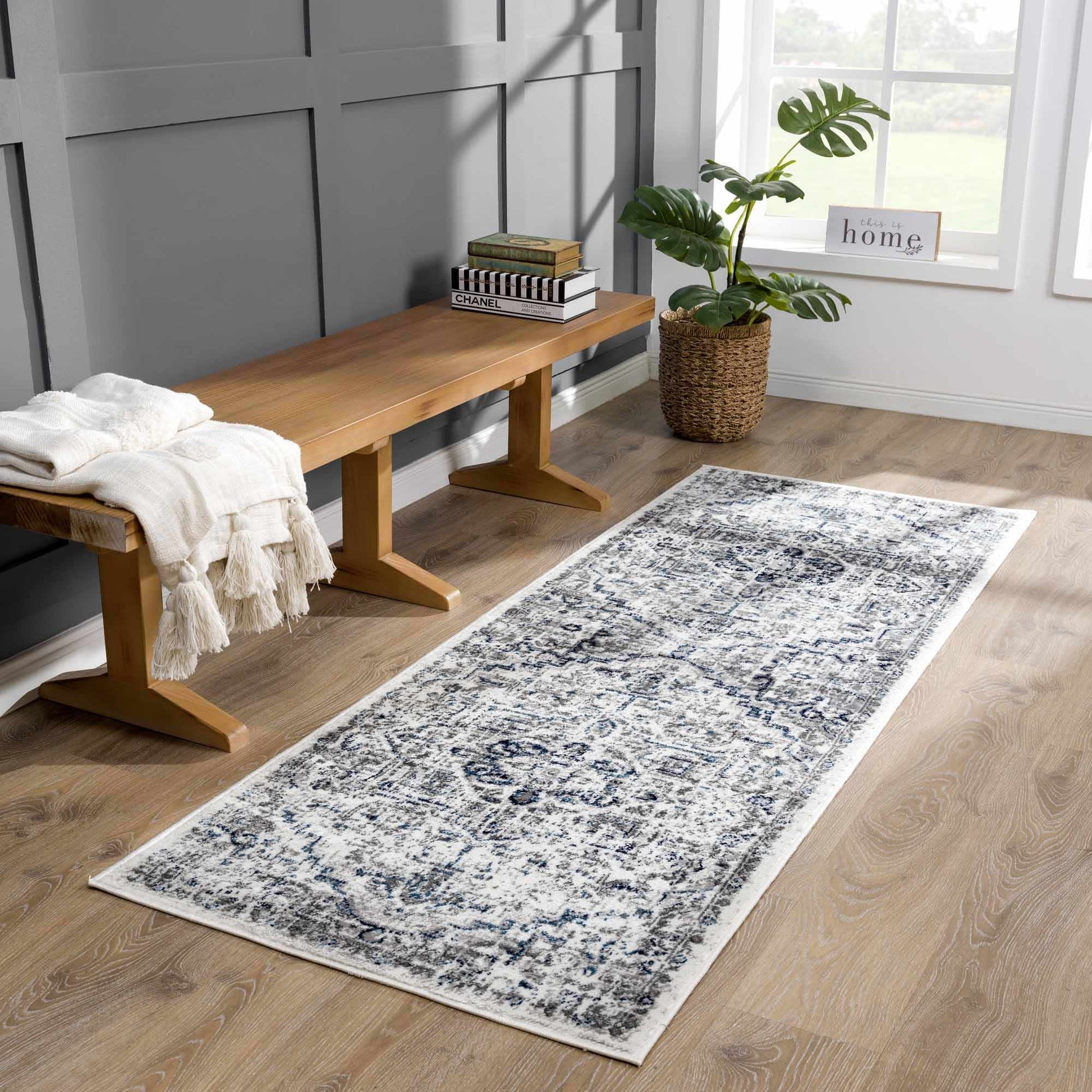 Buenaventura Cream & Navy Area Rug from PriceLows™