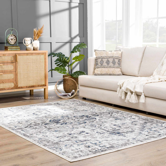 Buenaventura Cream & Navy Area Rug from PriceLows™