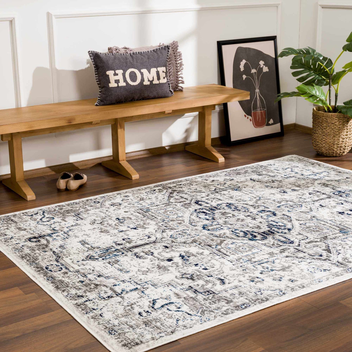 Buenaventura Cream & Navy Area Rug from PriceLows™