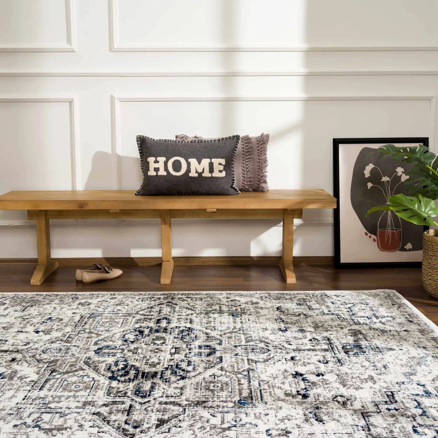 Buenaventura Cream & Navy Area Rug from PriceLows™