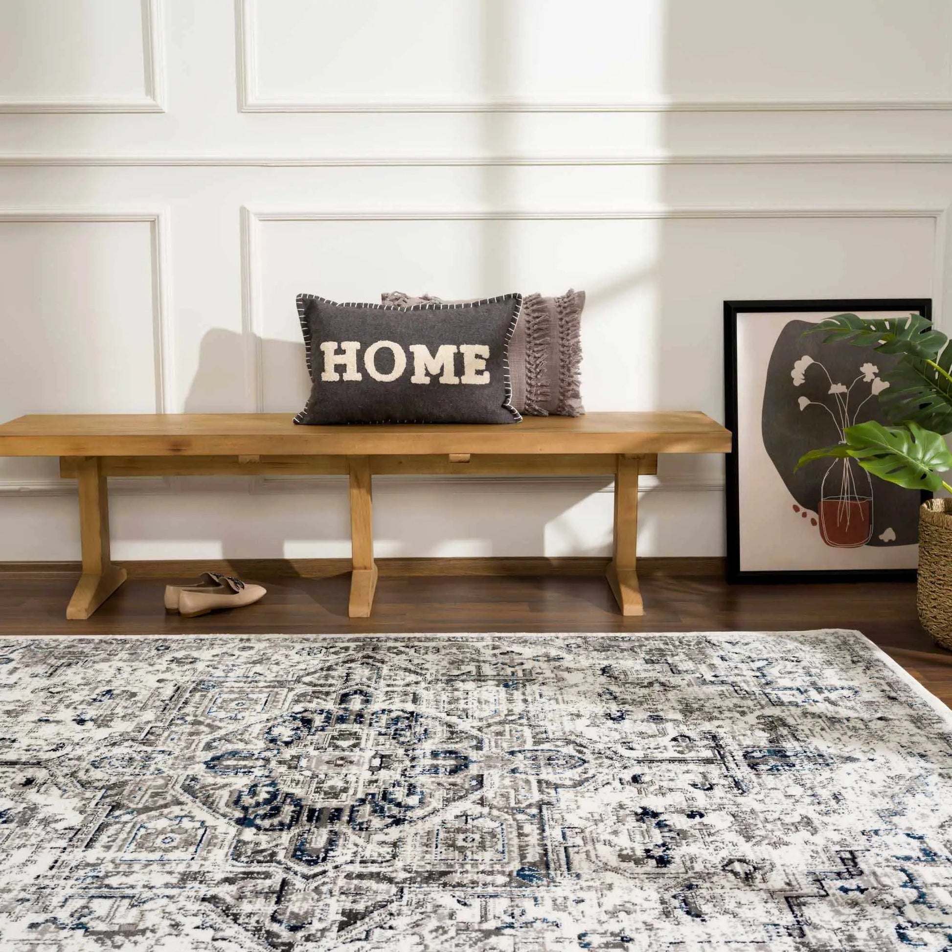 Buenaventura Cream & Navy Area Rug from PriceLows™