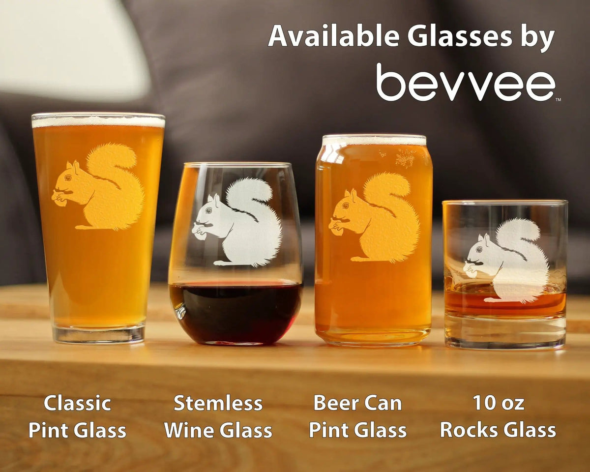 Etched Rocks Glass | 10.25 oz Whiskey Glass | Dishwasher Safe | Squirrel