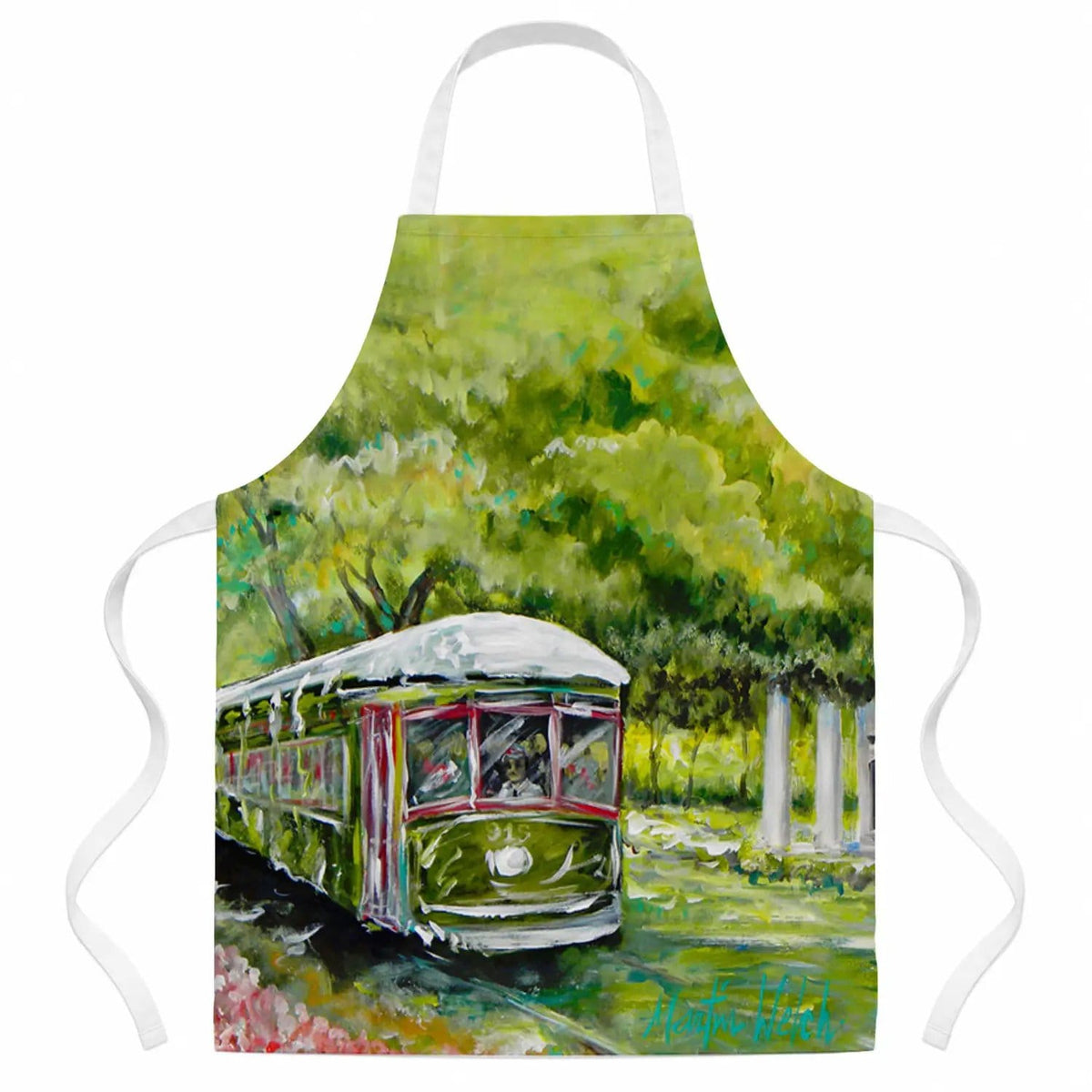 Kitchen Apron | Bib Style Unisex | 27"W x 30"H | Streetcar Next Stop Audubon Park