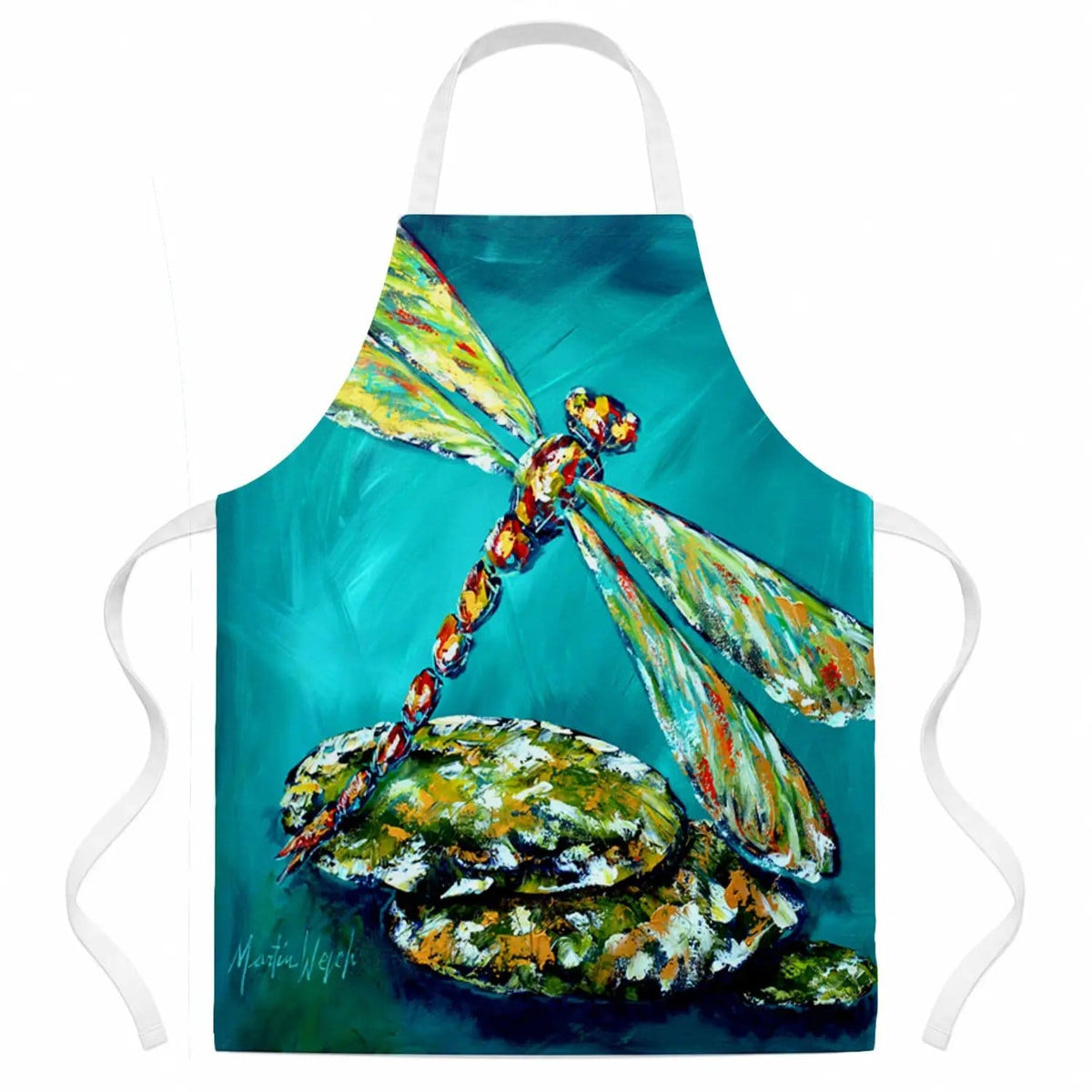 Kitchen Apron | Bib Style Unisex | 27"W x 30"H | Insect - Dragonfly Matin