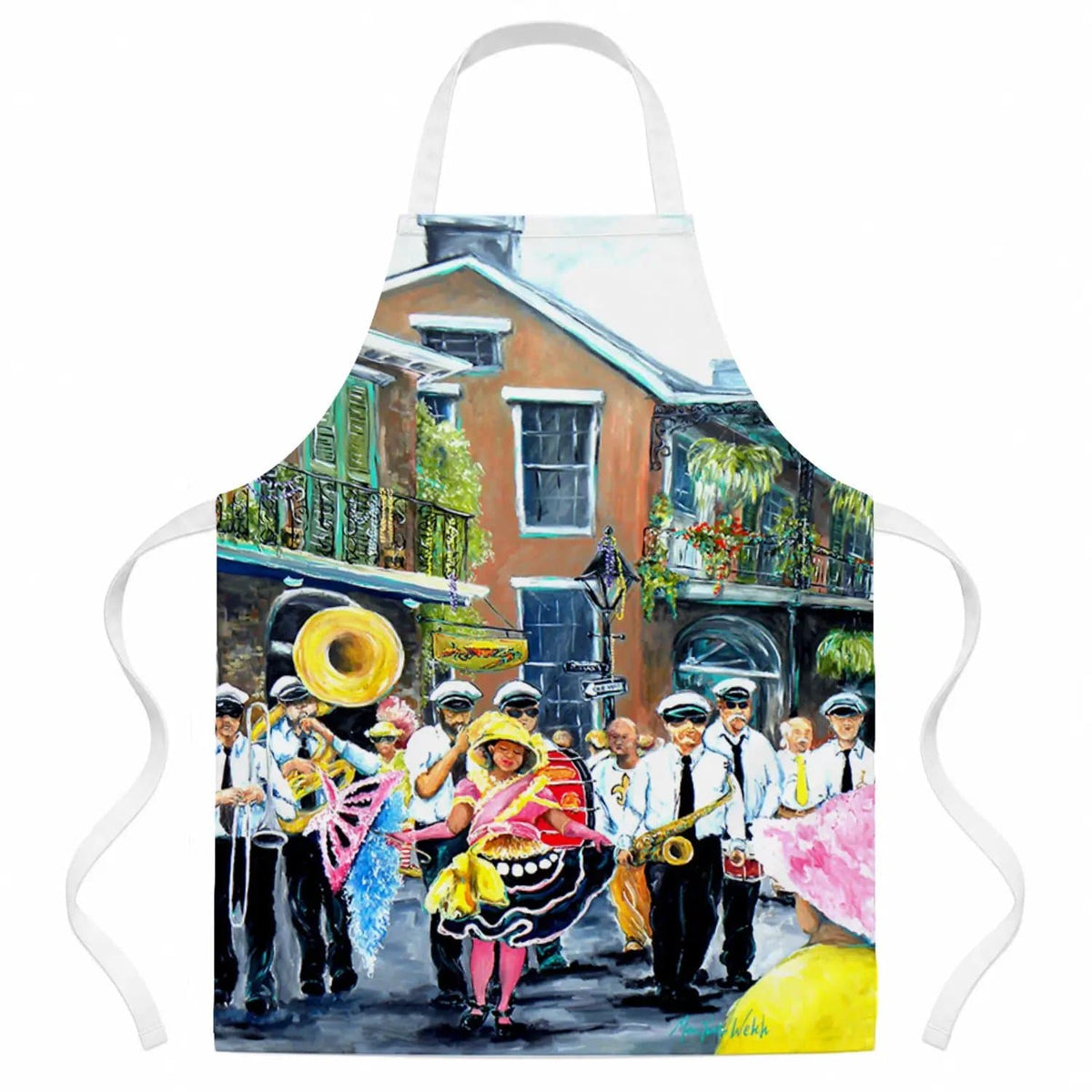 Kitchen Apron | Bib Style Unisex | 27"W x 30"H | New Orleans French Quarter Frolic