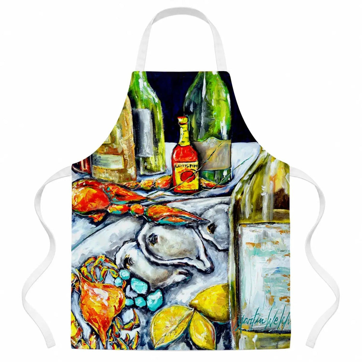 Kitchen Apron | Bib Style Unisex | 27"W x 30"H | Sit a Spell Seafood Crab boil