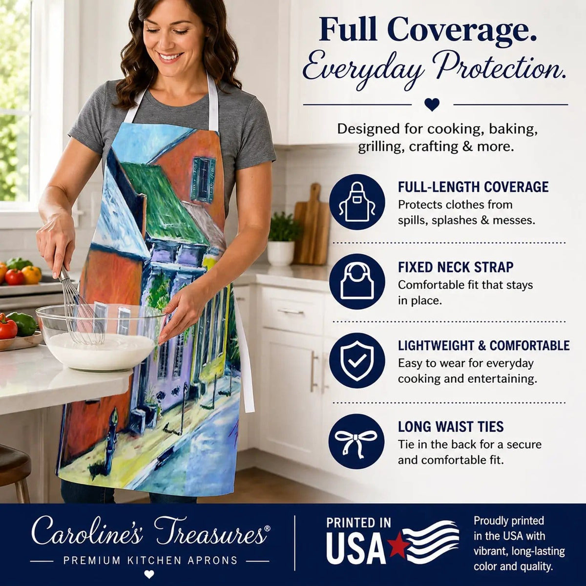 Kitchen Apron | Bib Style Unisex | 27"W x 30"H | New Orleans Somewhere Close