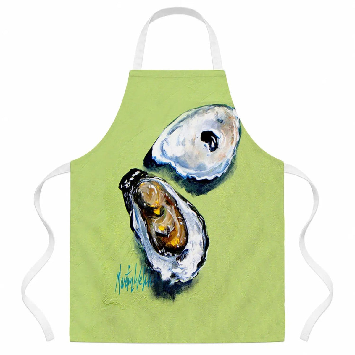 Kitchen Apron | Bib Style Unisex | 27"W x 30"H | Two Oyster Shells