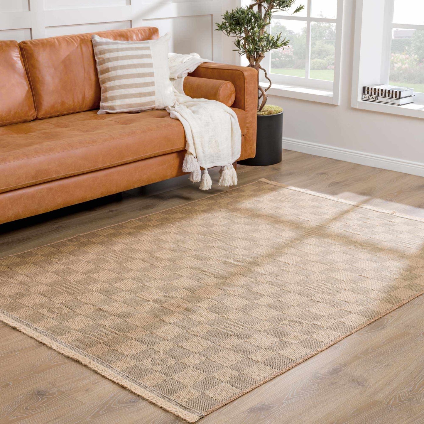 Nairi Checkered Washable Jute Rug from PriceLows™