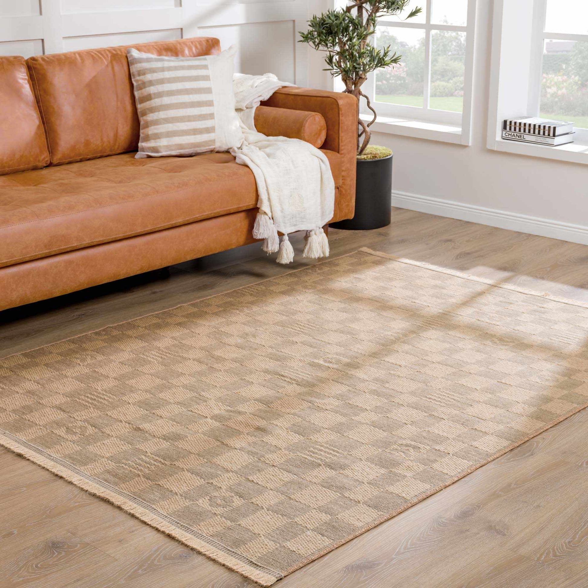 Nairi Checkered Washable Jute Rug from PriceLows™