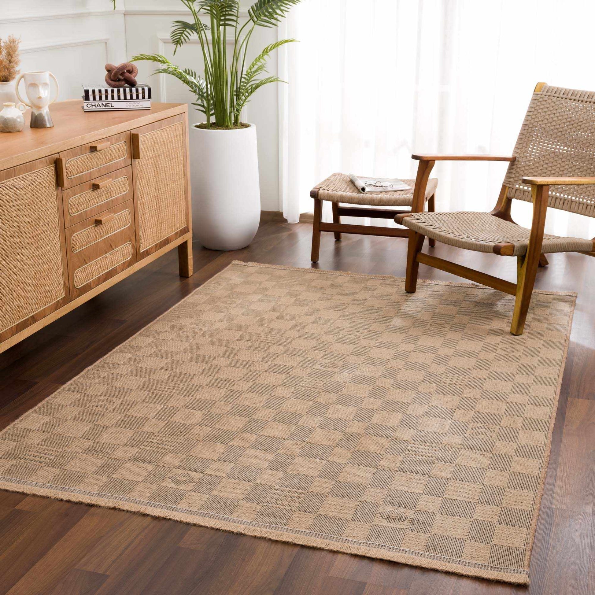 Nairi Checkered Washable Jute Rug from PriceLows™