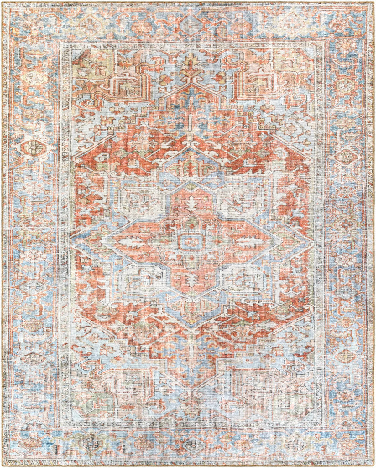 Maayon Medallion Rust Washable Area Rug from PriceLows™