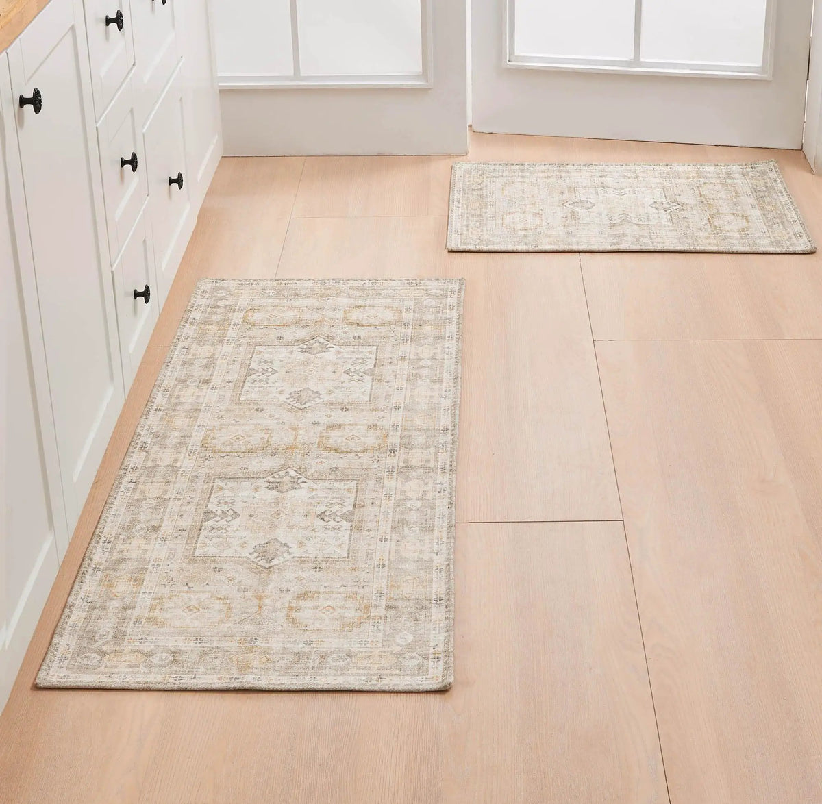 Medallion Machine Washable Accent Area Rug & Runner 2 Pack - Nava Collection from PriceLows™