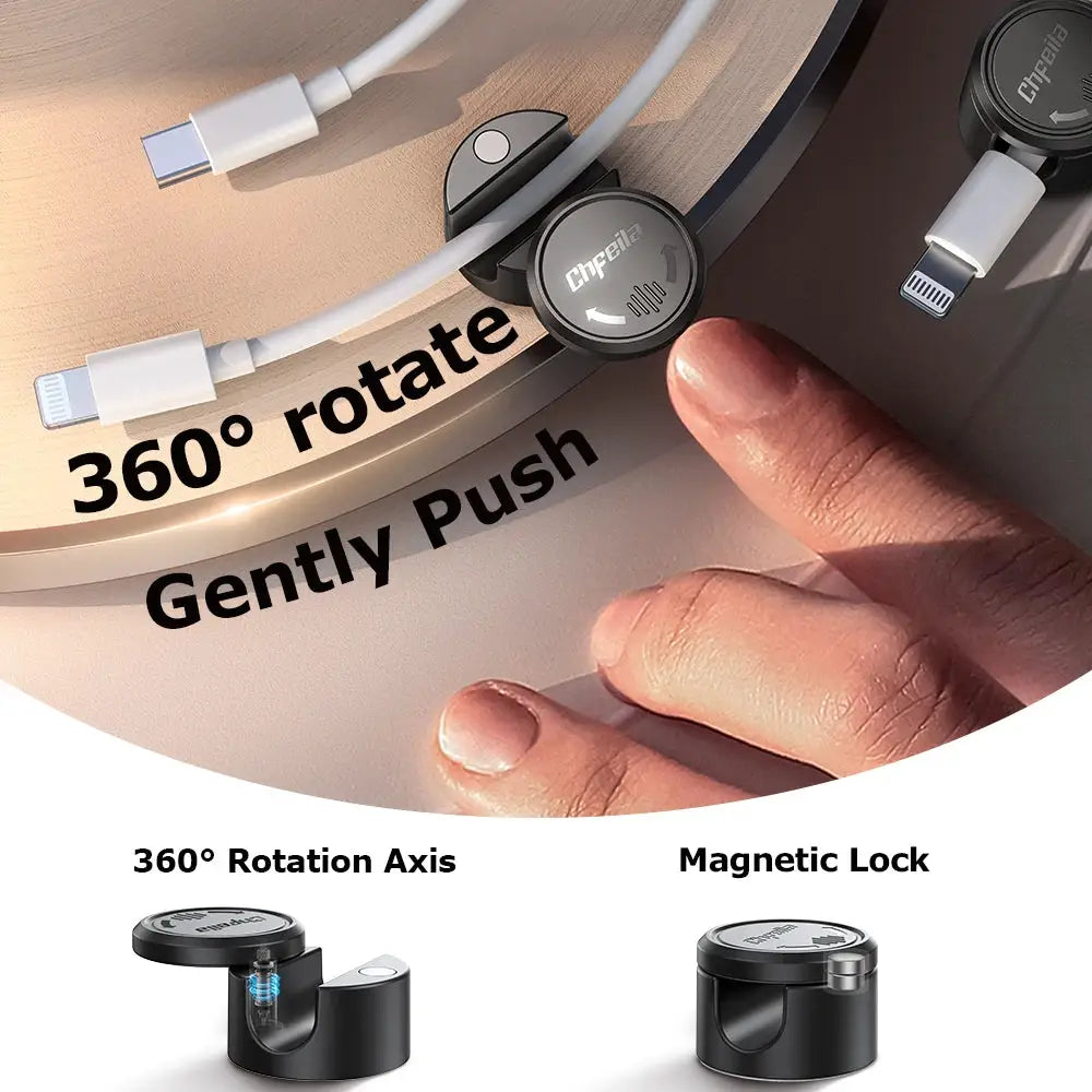 Magnetic Cable Clips | 360° Rotating | PriceLows™