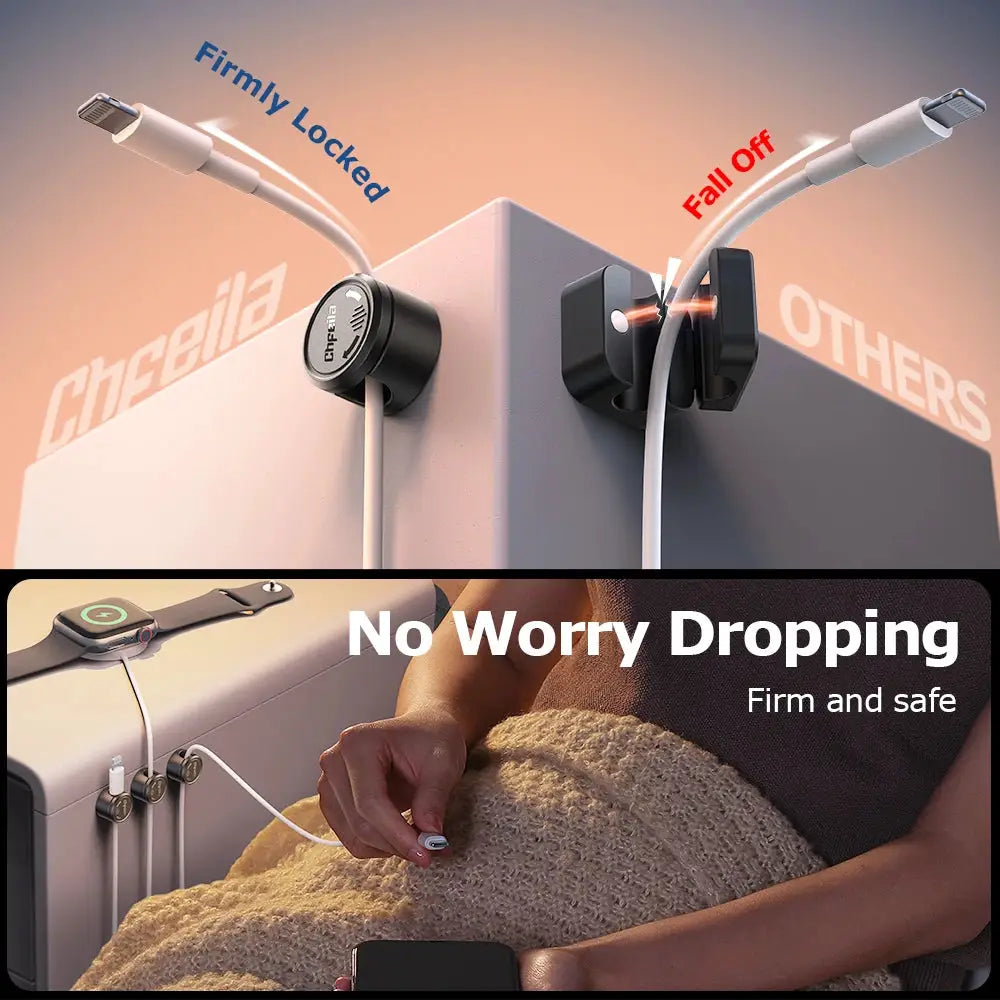 Magnetic Cable Clips | 360° Rotating | PriceLows™