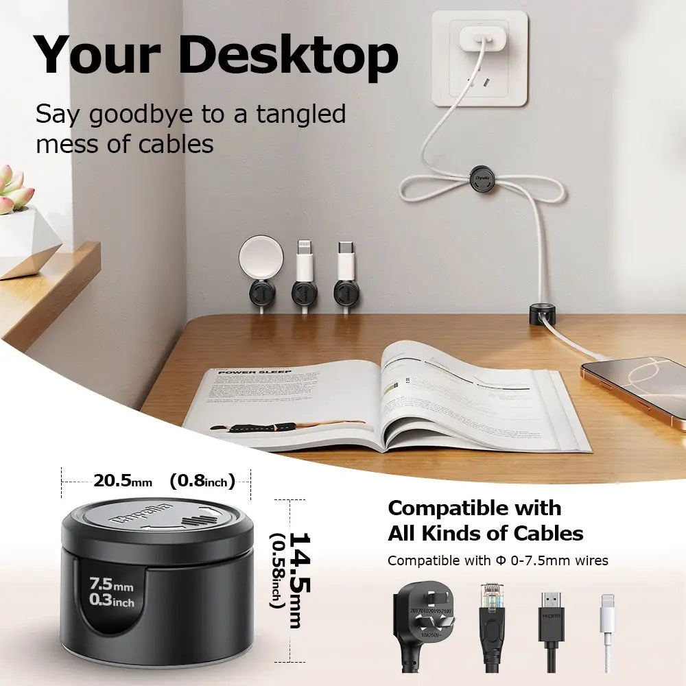 Magnetic Cable Clips | 360° Rotating | PriceLows™