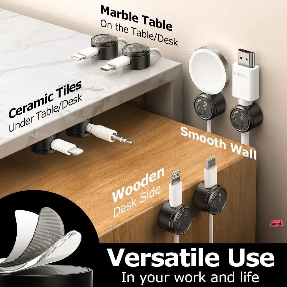 Magnetic Cable Clips | 360° Rotating | PriceLows™