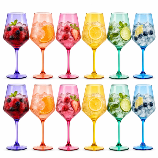 Madrid Acrylic Stemmed Wine Glassware, Set of 12