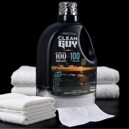 Heavy Duty Premium Laundry Detergent + Built-In Dryer Sheets (100 Loads) - FREE & CLEAR