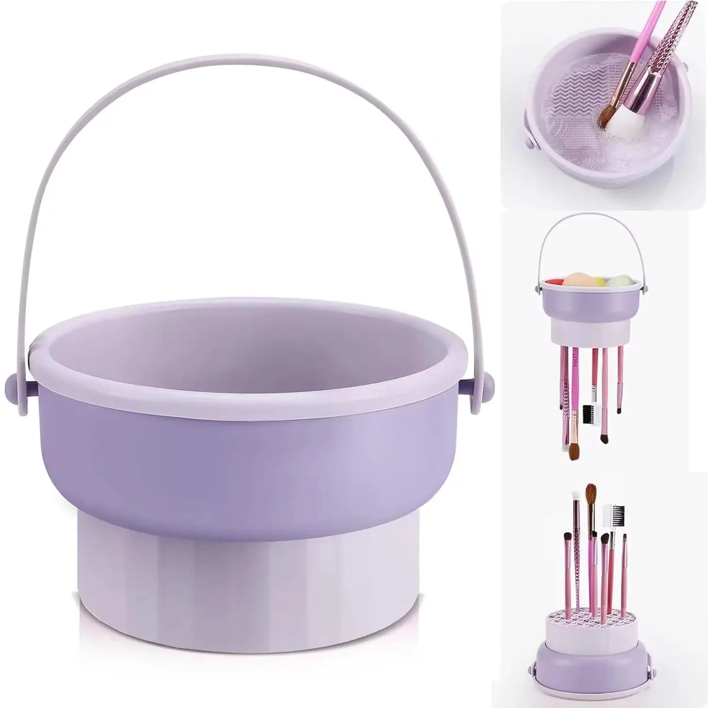 Makeup Brush Cleaning Bowl | Compact Rack | PriceLows™