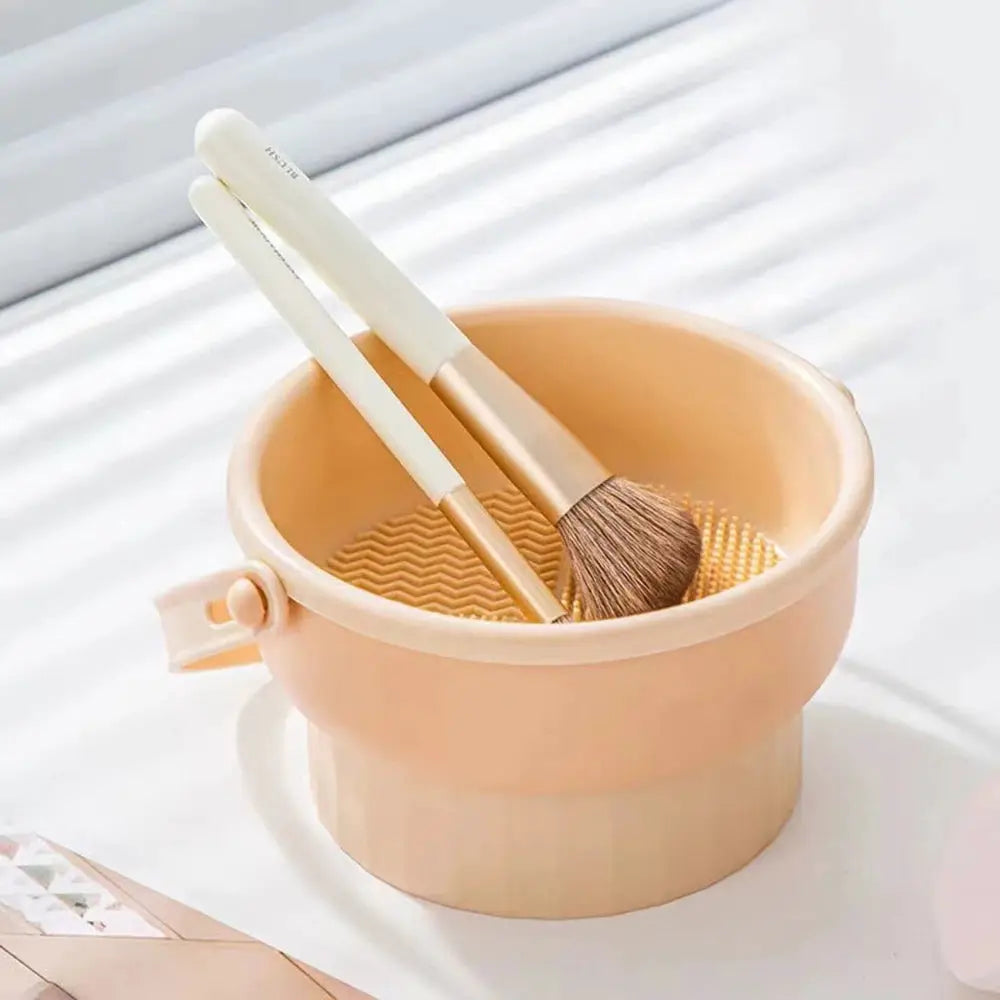 Makeup Brush Cleaning Bowl | Compact Rack | PriceLows™