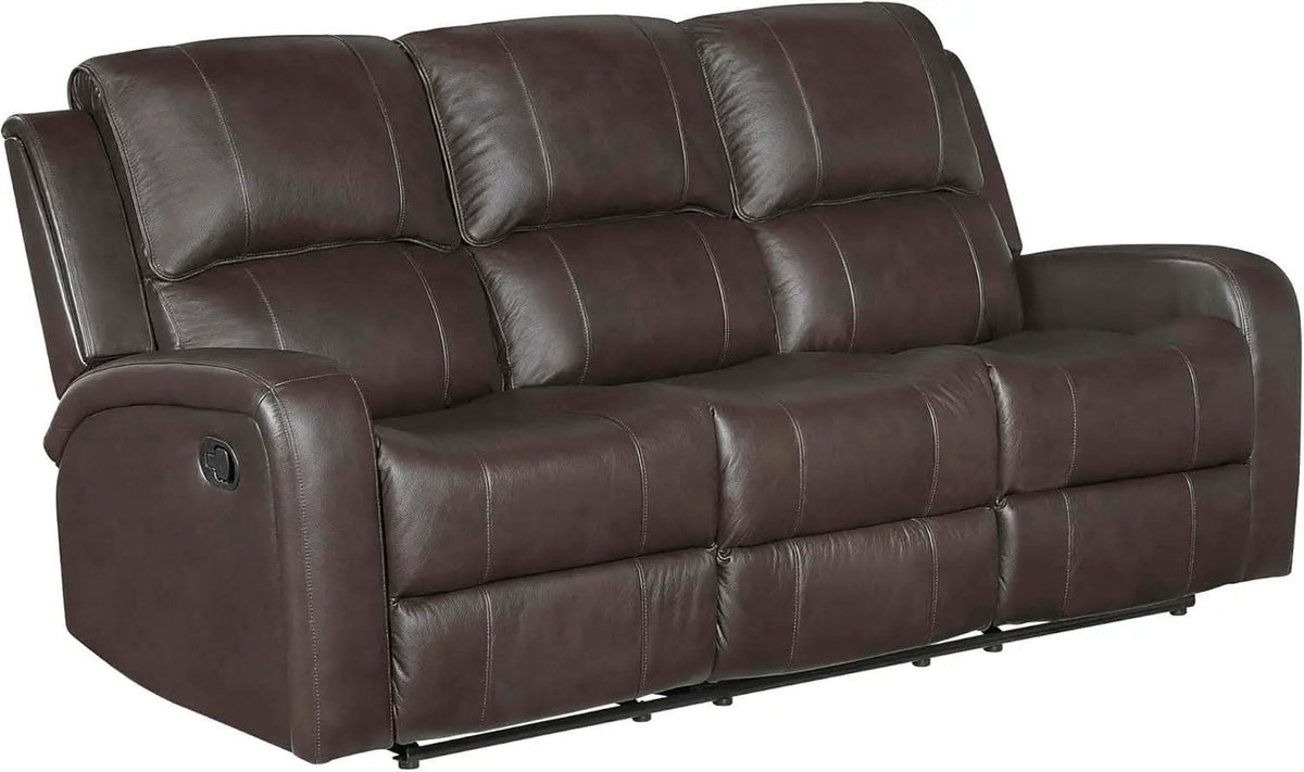Manual Double Recliner Sofa Brown Leather Match Wall Hugger from PriceLows™