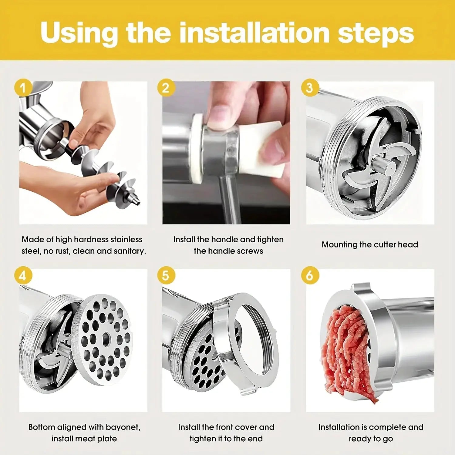 Manual Meat Grinder | Stainless Steel | PriceLows™